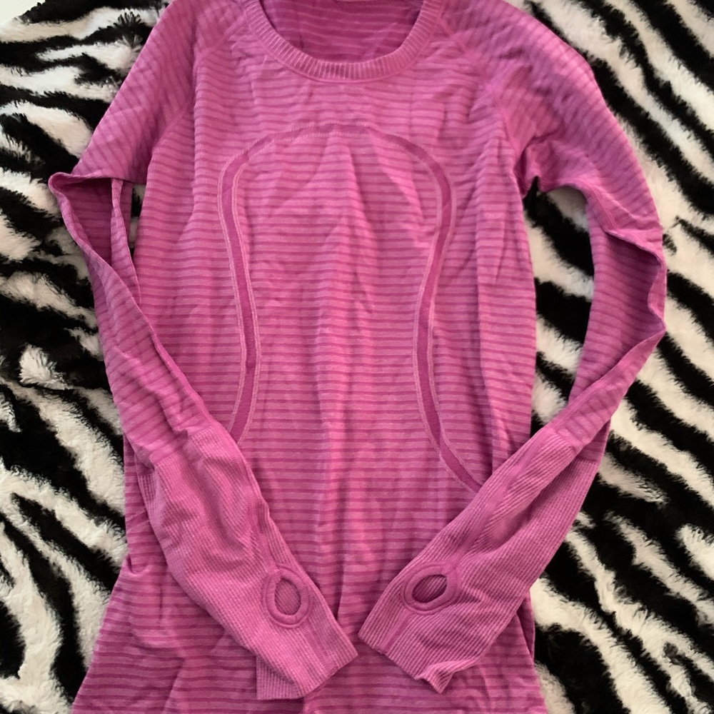 Pink and grey long sleeve shirt